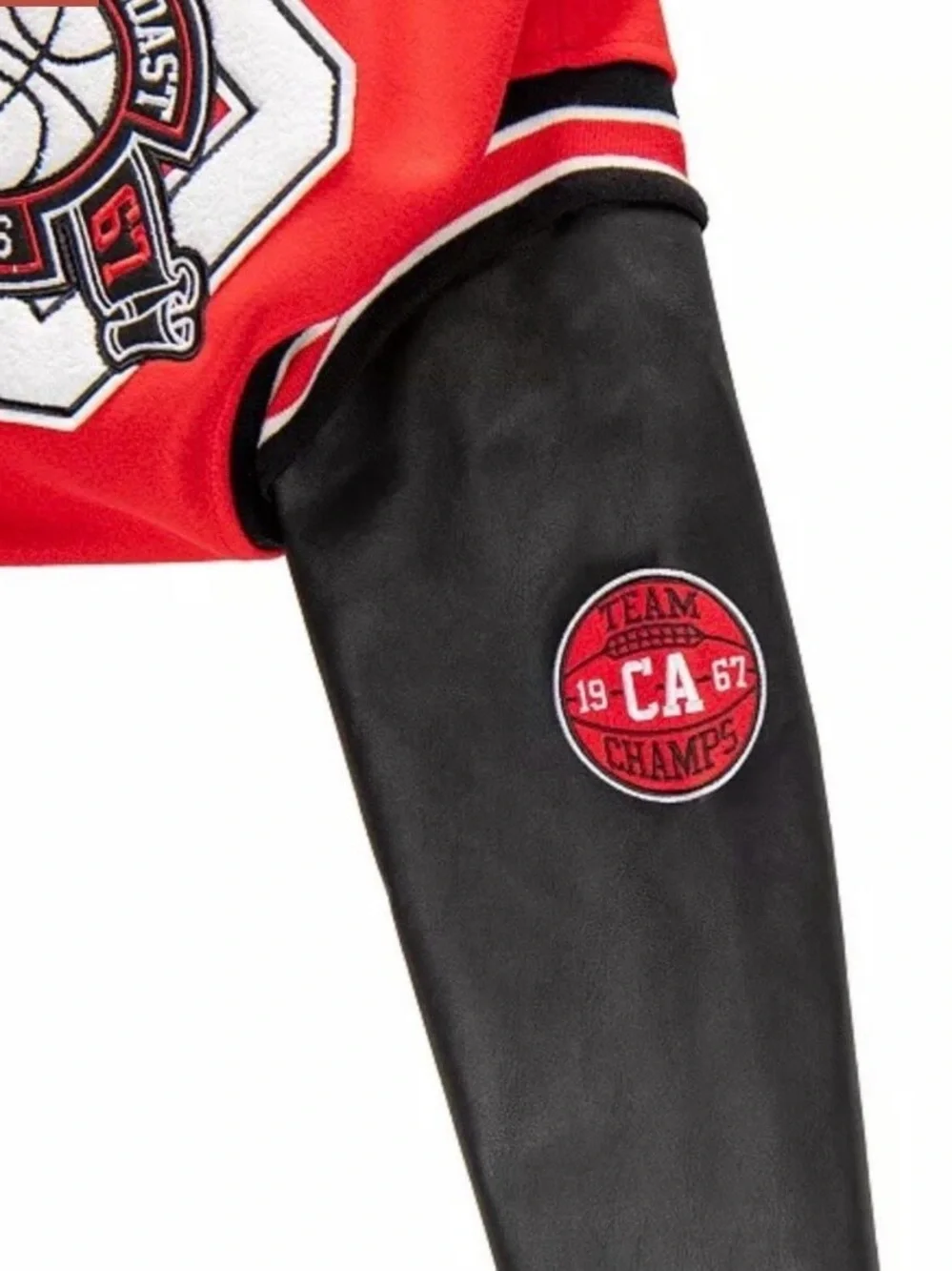 Source Unknown Red and Black Kids Varsity Letterman Jacket